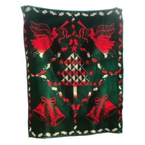 Vintage San Marcos Super Cobertor Christmas &  Holiday Blanket